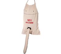 Out Of The Blue Delantal Sex Machine con pene de peluche, felpa, blanco, 66x54 cm