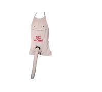 OOTB Delantal con pene de Peluche, Sex Machine, Felpa, Blanco, Estándar, 66x54cm