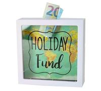 Out Of The Blue Hucha Holiday Fund – plástico blanco, diseño Mapa del Mundo, 15 cm