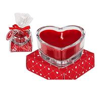 OOTB Vela perfumada (Rosa) en Vaso, Forma de corazón, Aprox. 8 x 8 cm, Rojo, 36 Unidades