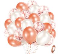 OOTDAY 60 Pcs Globos Rosas, Globos de Cumpleaños, Globo de Confeti de 12 Pulgadas (30CM), Globo de Hidrógeno, Látex Natural, Globo de Boda