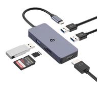 OOTDAY Concentrador USB C, Adaptador multipuerto 6 en 1 USB C para XPS y más Dispositivos Tipo C, Doble Monitor USB C Hub LAN con Affichage 4K HDMI, Lecteur de Carte SD/TF