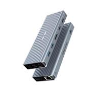 OOTDAY Estación de Acoplamiento para Ordenador portátil, 11 en 1, USB C con Dos Salidas de vídeo 4K @ 60 Hz, 3 Puertos USB 3.1 10 Gbps, 2 HDMI, Gigabit Ethernet y Audio, Dos monitores