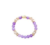 OOTMAO 12 pulseras con cuentas de cristal de constelación para mujeres y hombres, piedra natural, hechas a mano, para cáncer, Virgo Leo, joyería de amistad energética, talla única, Ágata