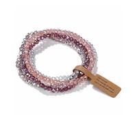 OOTMAO Juego de 4 pulseras elásticas de cuentas de cristal brillantes facetadas de estilo bohemio con cuentas de cristal colorido para mujer, talla única, 19 cm, número 4 con etiqueta, Ágata