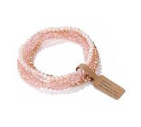 OOTMAO Juego de 4 pulseras elásticas de cuentas de cristal brillantes facetadas de estilo bohemio con cuentas de cristal colorido para mujer, talla única, 19 cm, n.º 8 con etiqueta, Ágata