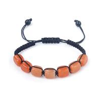 OOTMAO Pulsera de cuentas cuadradas de cristal con tratamiento de 7 chakras, pulsera ajustable para meditación, relajación, ansiedad, para mujer, talla única, Ágata