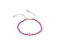 OOTMAO Pulsera de cuentas de cristal facetado para mujer, pulseras de perlas naturales de moda, talla única, Ágata