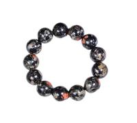 OOTMAO Pulsera de jade con piedra natural y flor de ciruelo para hombres y mujeres, piedras preciosas curativas, joyería fina, pulseras de jade con flores chinas auténticas, talla única, Ágata
