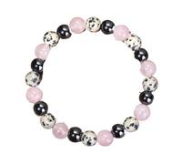 OOTMAO Pulsera de la suerte de piedra natural para mujeres y hombres, pulsera de ojo de tigre con cristal citrino para la salud del dinero, 18-19cm