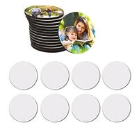 OOTSR 16 Piezas Imanes de Nevera de Sublimación en Blanco, 5x5cm Imán Redondo para Refrigerador Pizarra Oficina Calendario Cocina Hogar Decoración de Pared