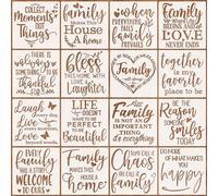 OOTSR 16 Plantillas Motivacionales para Pintar Reutilizable, 20cm Stencil Plantillas Palabras Inspiradoras Manualidades, para Paredes Lienzo Madera DIY