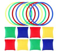 OOTSR 16pcs Bolsas de Frijol de Nylon y Anillos de plástico Juego de Lanzamiento para niños Cabina Carnival Garden Patio Trasero Juegos al Aire Libre Velocidad y Agilidad Juegos de Entrenamiento