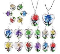 OOTSR 18 piezas de flores secas transparentes de árbol de flores mezcladas de colores con forma de gota de encaje en forma de corazón redondo