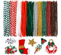 OOTSR 200 Navidad Limpiapipas Manualidades,Limpiapipas de Bricolaje en Multicolor Alambre de Chenilla para Fiestas Paredes Decoración(30cm)