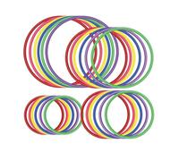 OOTSR 24 pz Anillo de plástico para Juego de Lanzamiento de Anillos, Juegos de práctica de Velocidad y Agilidad, Fiesta, Carnaval, Jardín, Jjuegos al Aire Libre (4 tamaños, 6 Colores)