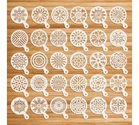 OOTSR 30 Plantillas de Decoración de Café y Galleta, Cappuccino Plantilla Latte Art, Decoración de Tartas, Plantillas para Hornear DIY