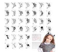 OOTSR 36 Plantilla de Pinturas Cara con 642 Pegatinas Diamantes para Niños Adulto, Plantilla de Pintura Ojo Facial Halloween Reutilizable para Fiestas de Maquillaje Carnaval