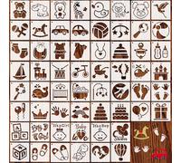 OOTSR 60 Plantillas de Dibujo para Baby Shower, 7,6cm Plantillas de Pintura Reutilizables, Art Deco