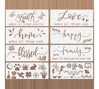 OOTSR 8 Piezas Plantillas de Palabras Inspiradoras Stencil Manualidades Reutilizables para Muebles Pared Madera Decoración DIY Scrapbooking