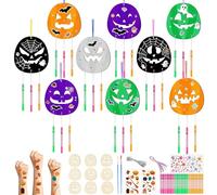 OOTSR 9piezas Campanas de Viento para Niños,Calabaza Juego de Manualidades de Madera Regalos para Niñas Pintura de Jardín Halloween Decoración