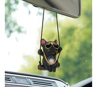 OOTSR Colgante de coche, espejo para colgar, bulldog creativo, colgante de coche para espejo retrovisor, decoración de coche en miniatura, regalo, divertido colgante de coche de animales