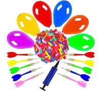 OOTSR Dart Balloon Set 500 Globos y 10 Dardos de plástico Bomba Plus - Globos de Agua de dardo de Latex Paquete para el Carnaval Pop Party al Aire Libre