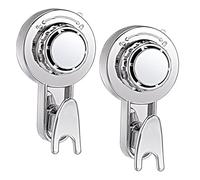 OOTSR Gancho de succión al vacío, Gancho de cocina para inodoro de baño, Gancho de pared con ventosa, Gancho de toalla potente, Gancho de succión extraíble y reutilizable (2 Piezas Plata)