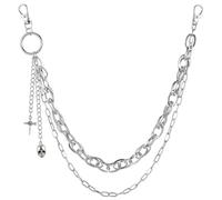 OOTSR Gótico Cadena Pantalon Hombre Cadena Pantalones Jeans Cadena Punk Pantalones Cadena Rock Moda Pantalones Cadena Hombre Mujer Decoración