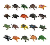 OOTSR - Juego de 20 figuras de tortuga (mini tortugas de plástico, animal oceano realista, para herramienta de educación, regalo de fiesta/juguete de bañera/decoración de tortas