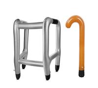 OOTSR Marco Zimmer Inflable y bastón Inflable, Novedad Presente Broma de Vestir para Adultos/Niños/Abuela Divertidos Accesorios de Disfraces (Esquina Gris o Azul)