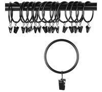 OOTSR Pañería Cortina Clips con Anillos (Φ50mm, Juego de 16) - Mate Acero Inoxidable Barra de la Cortina Anillos de Clip con Ojales para la luz del Partido, Exhibición de Arte (Negro)