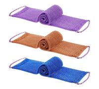 OOTSR Toalla exfoliante extra larga de 3 piezas, ropa de baño de masaje, toalla de baño de belleza, toalla de baño de nailon para hombres y mujeres, exfoliación de la piel, africana, porosa