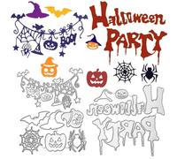 OOTSR Troqueles de Metal para Halloween, Troqueles Corte Cutting Dies para Manualidad Scrapbooking Álbum Decoración, Plantillas Troquelar Estarcir de Calabazas y Arañas Halloween Decoración