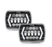 Oougjvce Faro Coche 1 Pieza 2 Piezas Faro 5x7/6x7 LED DRL Camión Más Brillante Haz Alto-bajo Halo Luz Coche 30000LM 400W Para Jeep Para Wrangler YJ XJ MJ 1984-01 Faro Delantero(2 Piece Type A)