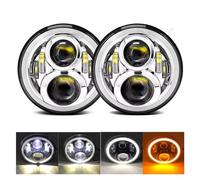 Oougjvce Faro Coche Faros Delanteros LED De 7 Pulgadas, Faro Delantero Para Dodge Para Dakota 2004 Faro Delantero(2 Piece 60w sliver a)