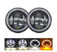 Oougjvce Faro Coche Faros Delanteros LED De 7 Pulgadas Para Land Para Rover Para Defender 90 110 1994-2010 2011 2012 2013 2014 Faro Delantero Faro Delantero(2 Piece 60w black a)