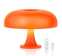 OOWOKS Lámpara de Mesa Seta LED Mushroom Regulable Lámpara de Escritorio con Cable USB Lámpara de cabecera Lámpara de Noche 3000K-6000K Iluminación Moderna Decoración Lámpara de Escritorio Naranja