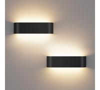 OOWOLF Conjunto de 2 piezas Apliques Pared interior LED 16W - Lámpara de Pared Luz Ajustable 3 Colores (3000K/4500K/6000K) para Salón, Dormitorio, Pasillo y Escalera