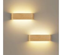 OOWOLF Lámparas de pared LED para interior - Conjunto de 2 piezas con temperatura de color ajustable 3000K/4500K/6000K, luminarias regulables para dormitorio, salón