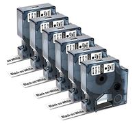 Oozmas 45013 Cinta de Etiquetas Compatible con Dymo D1 12 mm x 7 m, A45013 S0720530, Compatible con Dymo LabelManager 160 210D 260P 280 360D 420P, Negro sobre Blanco