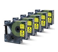 Oozmas A45018 Cinta de Etiquetas Compatible con Dymo D1 45018, 12 mm x 7 m, Negro sobre Amarillo, Compatible con Dymo LabelManager 160 210D 260P 280 360D 420P