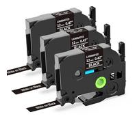 Oozmas Cintas Compatible con Brother p touch TZe335 12mm Blanco sobre Negro