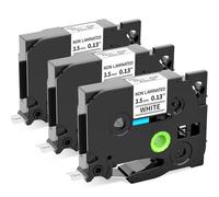 Oozmas Cintas de Etiquetas Compatible con Brother P-touch TZe-N201 3.5mm