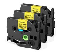 Oozmas TZe-631 12mm 0.47 Cinta de Etiquetas Compatible con Brother P-Touch 12 mm Amarillo Laminado, TZe631 Compatible con Brother P-Touch H107B H110 1830 D400 D600