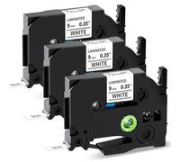 Oozmas TZe221 Cintas de Etiquetas Compatible con Brother P-Touch TZe-221 TZe Tape 9mm, Compatible con Brother PT-1000 PT-1010 PT-1080 PT-E100, Negro sobre Blanco, 9mm x 8m