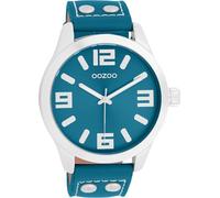 Oozoo Basic Line C11551 - Reloj de pulsera con correa de piel, 47 mm, color azul petróleo