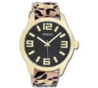 Oozoo Reloj de Pulsera Mujer Análogo Cuero Beige Negro UOC1098A