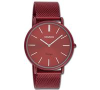 Oozoo Reloj de Pulsera Mujer Ultra Slim Mecanismo de Cuarzo Acero Inox Borgoña