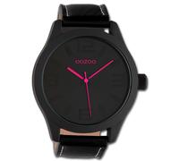Oozoo Reloj De Pulsera Para Dama Timepieces Analógico De Cuero Negro UOC1068A
